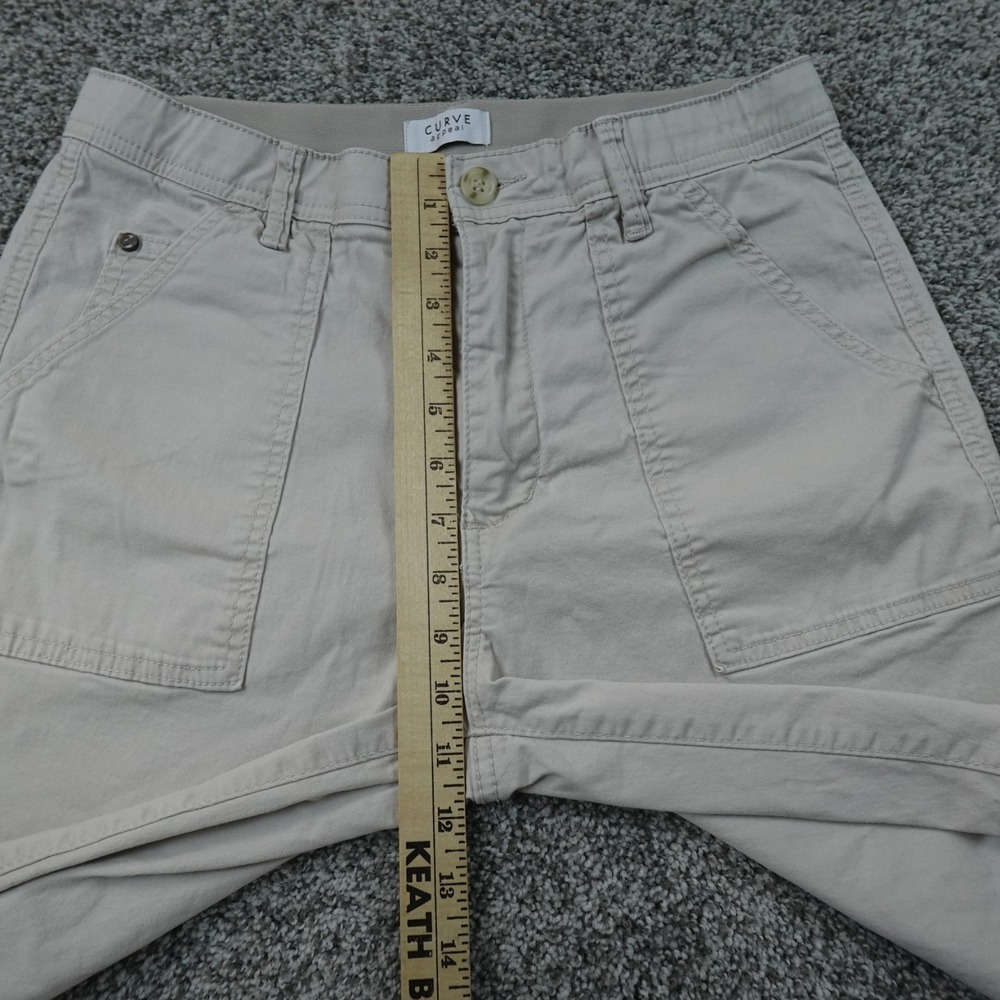 Curve Appeal Pants Womens 10 Beige Tan Chino Trouser High Rise Skinny Stretch - Picture 4 of 11